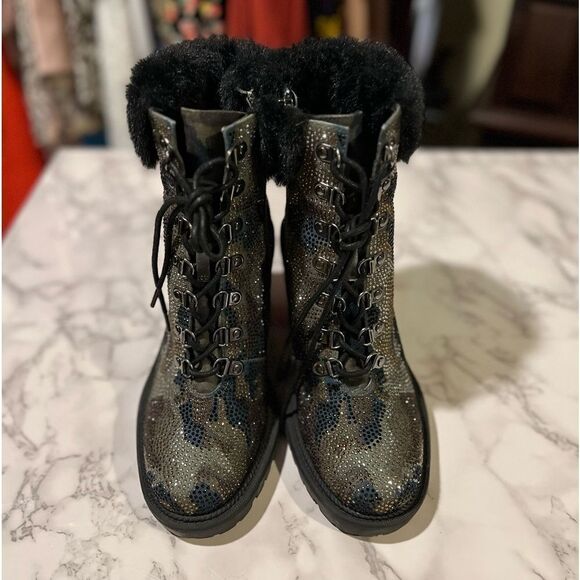 Jessica Simpson Deliah Womens Rhinestone Round Toe Ankle Boots - Picture 5 of 11